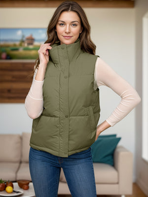 Pocketed Zip Up Vest Coat - SAHS