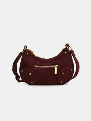 Suede Adjustable Strap Shoulder Bag - SAHS