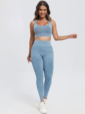 Scoop Neck Wide Strap Top and Pants Active Set - SAHS