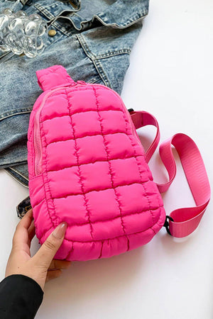 Quilted Nylon Crossbody  Bag - SAHS