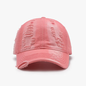 Distressed Adjustable Cotton Baseball Cap - SAHS