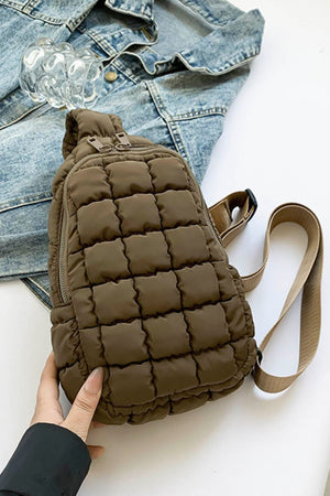 Quilted Nylon Crossbody  Bag - SAHS