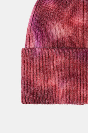 Tie-Dye Cuffed Rib-Knit Beanie Hat - SAHS