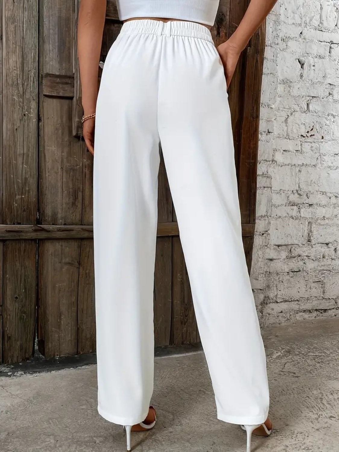 Wide Leg Pants with Pockets - SAHS