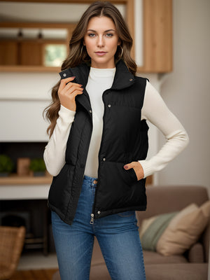 Pocketed Zip Up Vest Coat - SAHS