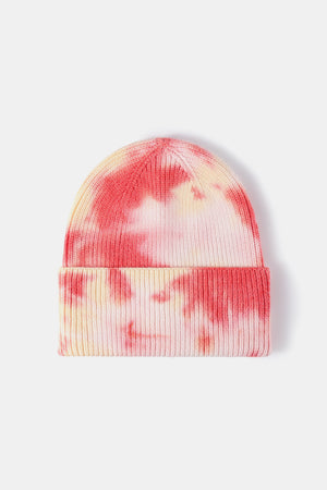 Tie-Dye Cuffed Rib-Knit Beanie Hat - SAHS