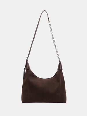 Suede Adjustable Strap Shoulder Bag - SAHS