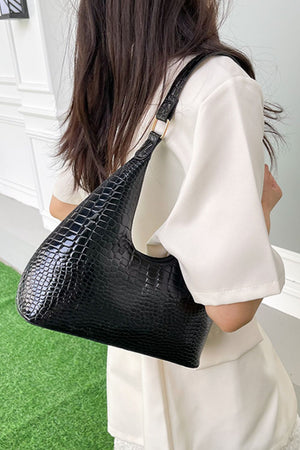 PU Leather Stone Texture Shoulder Bag - SAHS