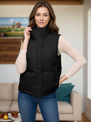 Pocketed Zip Up Vest Coat - SAHS