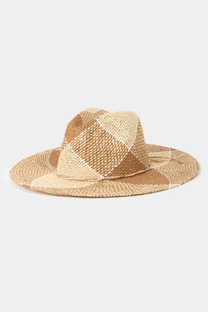 Fame Contrast Straw Braid Hat - SAHS