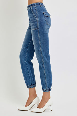 RISEN Full Size High Rise Ankle Jogger Jeans - SAHS