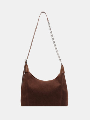 Suede Adjustable Strap Shoulder Bag - SAHS