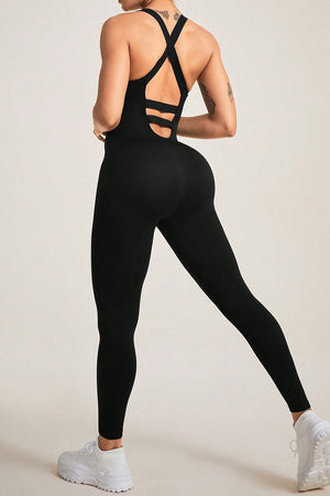 Crisscross Wide Strap Jumpsuit - SAHS