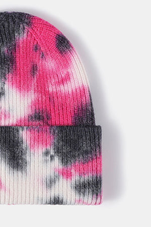 Tie-Dye Cuffed Rib-Knit Beanie Hat - SAHS