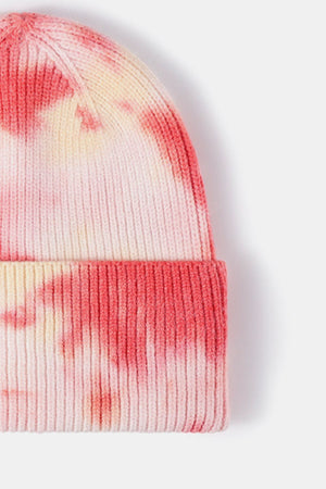 Tie-Dye Cuffed Rib-Knit Beanie Hat - SAHS