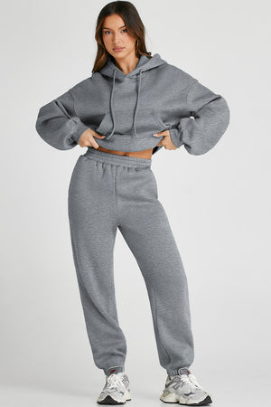 Dropped Shoulder Hooded Top and Pants Active Set - SAHS