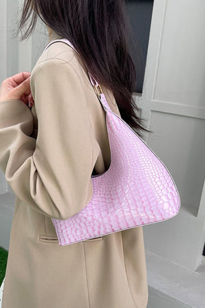 PU Leather Stone Texture Shoulder Bag - SAHS