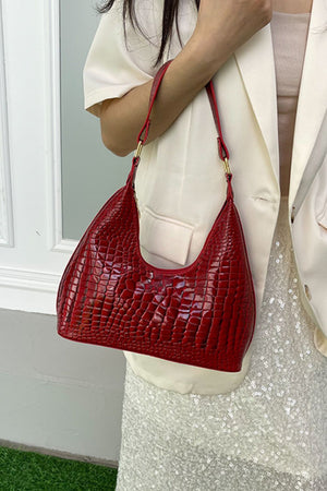 PU Leather Stone Texture Shoulder Bag - SAHS