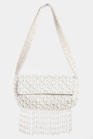 Fame Beaded Fringe Rectangle Shoulder Bag - SAHS