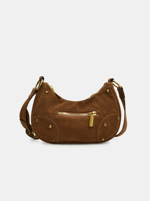 Suede Adjustable Strap Shoulder Bag - SAHS