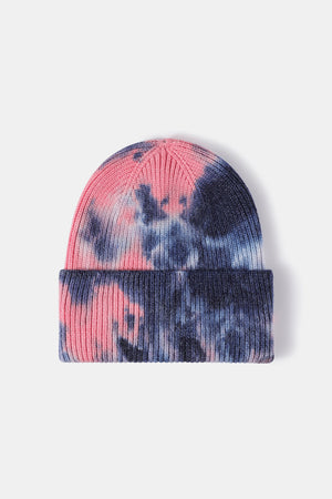 Tie-Dye Cuffed Rib-Knit Beanie Hat - SAHS