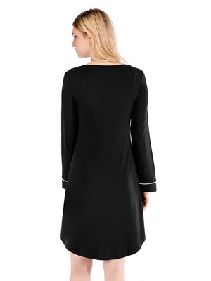 Round Neck Night Dress with Pocket - SAHS