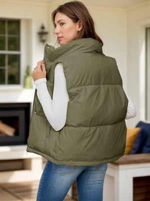 Pocketed Zip Up Vest Coat - SAHS