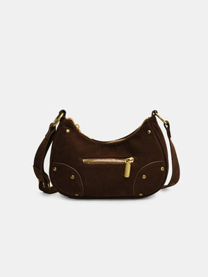 Suede Adjustable Strap Shoulder Bag - SAHS