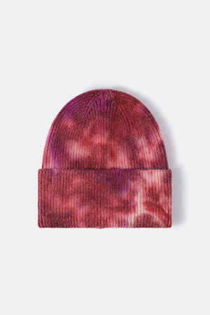 Tie-Dye Cuffed Rib-Knit Beanie Hat - SAHS