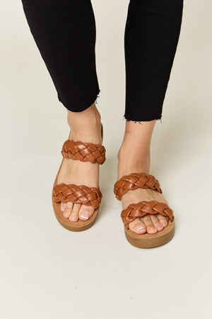 WILD DIVA Woven Dual Band Platform Sandals - SAHS