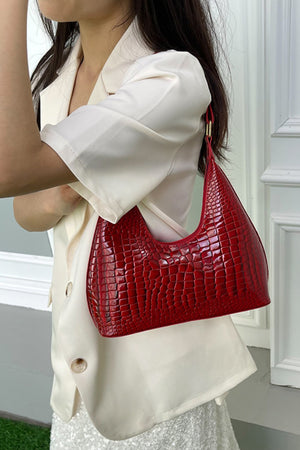 PU Leather Stone Texture Shoulder Bag - SAHS