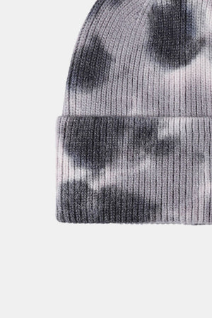 Tie-Dye Cuffed Rib-Knit Beanie Hat - SAHS