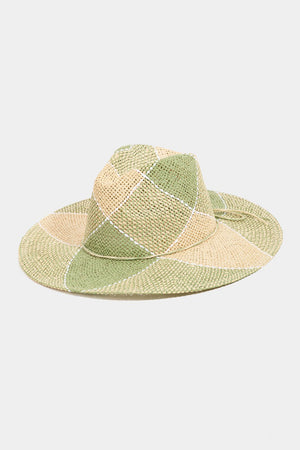 Fame Contrast Straw Braid Hat - SAHS