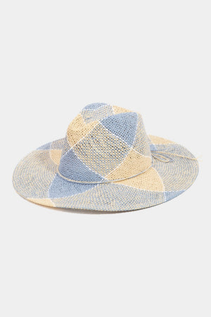 Fame Contrast Straw Braid Hat - SAHS