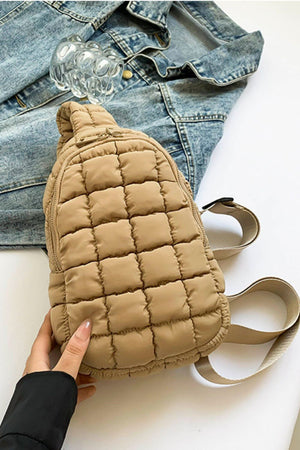 Quilted Nylon Crossbody  Bag - SAHS